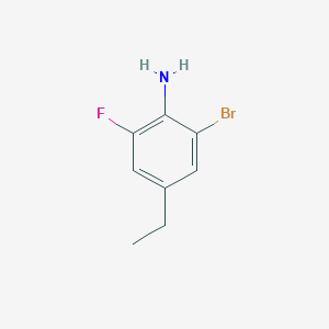 molecular formula C8H9BrFN B13133306 2-Bromo-4-ethyl-6-fluoroaniline 