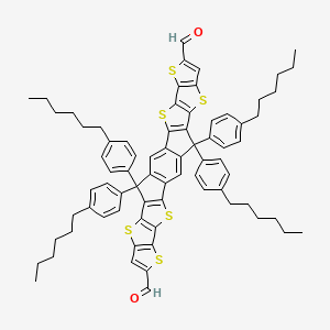 15,15,30,30-Tetrakis(4-hexylphenyl)-5,8,12,20,23,27-hexathianonacyclo[16.12.0.03,16.04,14.06,13.07,11.019,29.021,28.022,26]triaconta-1(18),2,4(14),6(13),7(11),9,16,19(29),21(28),22(26),24-undecaene-9,24-dicarbaldehyde