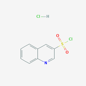 molecular formula C9H7Cl2NO2S B13133358 Quinoline-3-sulfonyl chloride hydrochloride 