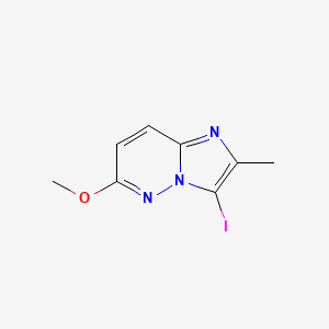 molecular formula C8H8IN3O B13133361 3-Iodo-6-methoxy-2-methylimidazo[1,2-b]pyridazine 