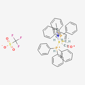 molecular formula C44H39F3IrNO4P2S+2 B13133376 Acetonitrile;buta-1,3-diene;carbon monoxide;iridium(3+);trifluoromethanesulfonate;triphenylphosphanium 