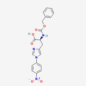 molecular formula C20H18N4O6 B13133380 Z-His(Dnp)-OH 