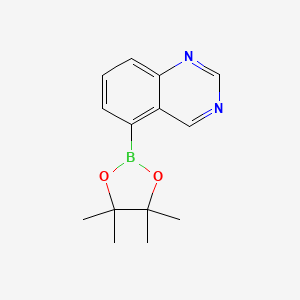 molecular formula C14H17BN2O2 B13133395 5-(4,4,5,5-Tetramethyl-1,3,2-dioxaborolan-2-yl)quinazoline 