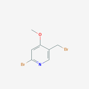 molecular formula C7H7Br2NO B13133443 2-Bromo-5-(bromomethyl)-4-methoxypyridine 