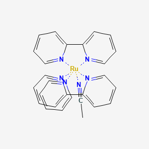 molecular formula C27H24N6Ru B13133537 (Acetonitrile)bis(2,2'-bipyridine)(pyridine)ruthenium 