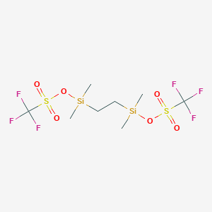 molecular formula C8H16F6O6S2Si2 B13133602 Ethane-1,2-diylbis(dimethylsilanediyl) bis(trifluoromethanesulfonate) 