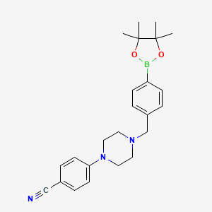 4-(4-(4-(4,4,5,5-Tetramethyl-1,3,2-dioxaborolan-2-yl)benzyl)piperazin-1-yl)benzonitrile