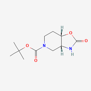 molecular formula C11H18N2O4 B13133631 rel-(3aR,7aS)-tert-Butyl 2-oxohexahydrooxazolo[4,5-c]pyridine-5(6H)-carboxylate 