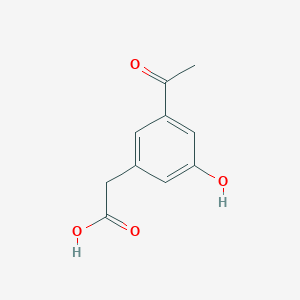 molecular formula C10H10O4 B13133678 (3-Acetyl-5-hydroxyphenyl)acetic acid 