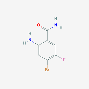 molecular formula C7H6BrFN2O B13133706 2-Amino-4-bromo-5-fluorobenzamide 