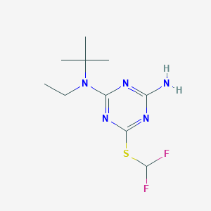 molecular formula C10H17F2N5S B13133718 N2-(tert-Butyl)-6-((difluoromethyl)thio)-N2-ethyl-1,3,5-triazine-2,4-diamine 