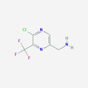 molecular formula C6H5ClF3N3 B13133741 (5-Chloro-6-(trifluoromethyl)pyrazin-2-yl)methanamine 