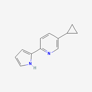 molecular formula C12H12N2 B13133775 5-Cyclopropyl-2-(1H-pyrrol-2-yl)pyridine 