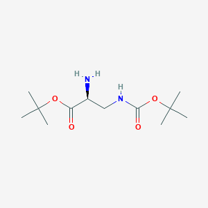 molecular formula C12H24N2O4 B13133782 (S)-tert-Butyl 2-amino-3-((tert-butoxycarbonyl)amino)propanoate 