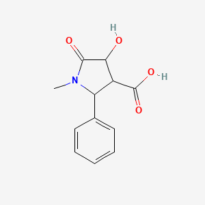 molecular formula C12H13NO4 B13133789 4-Hydroxy-1-methyl-5-oxo-2-phenylpyrrolidine-3-carboxylic acid 