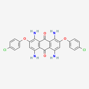 molecular formula C26H18Cl2N4O4 B13133791 1,4,5,8-Tetraamino-2,7-bis(4-chlorophenoxy)anthracene-9,10-dione CAS No. 88600-60-6