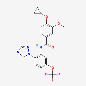 N-(2-(1H-1,2,4-Triazol-1-yl)-5-(trifluoromethoxy)phenyl)-4-cyclopropoxy-3-methoxybenzamide