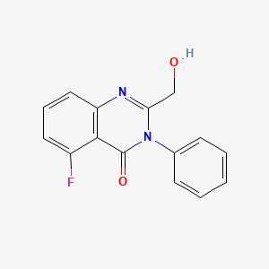 molecular formula C15H11FN2O2 B13133832 5-Fluoro-2-(hydroxymethyl)-3-phenylquinazolin-4(3H)-one 