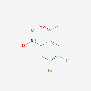 molecular formula C8H5BrClNO3 B13133855 1-(4-Bromo-5-chloro-2-nitrophenyl)ethanone 