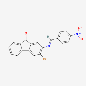 molecular formula C20H11BrN2O3 B13133885 3-Bromo-2-{[(e)-(4-nitrophenyl)methylidene]amino}-9h-fluoren-9-one CAS No. 3405-15-0