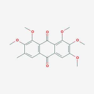 molecular formula C20H20O7 B13133952 1,2,3,7,8-Pentamethoxy-6-methylanthracene-9,10-dione CAS No. 81892-82-2