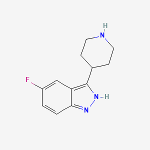 molecular formula C12H14FN3 B13133971 5-Fluoro-3-(piperidin-4-yl)-1H-indazole 