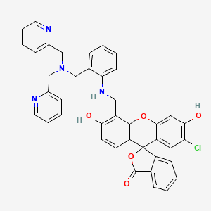 5'-(((2-((Bis(pyridin-2-ylmethyl)amino)methyl)phenyl)amino)methyl)-2'-chloro-3',6'-dihydroxy-3H-spiro[isobenzofuran-1,9'-xanthen]-3-one