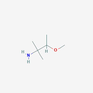 molecular formula C6H15NO B13134043 3-Methoxy-2-methylbutan-2-amine 