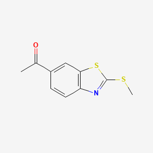 molecular formula C10H9NOS2 B13134055 1-(2-(Methylthio)benzo[d]thiazol-6-yl)ethanone 