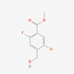 molecular formula C9H8BrFO3 B13134060 Methyl 5-bromo-2-fluoro-4-(hydroxymethyl)benzoate 