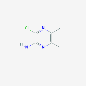 molecular formula C7H10ClN3 B13134116 3-chloro-N,5,6-trimethylpyrazin-2-amine 