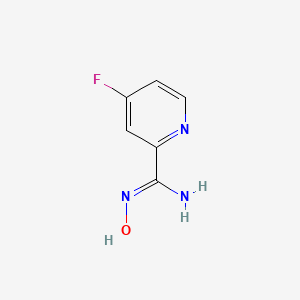 molecular formula C6H6FN3O B13134123 4-Fluoro-N-hydroxypicolinimidamide 