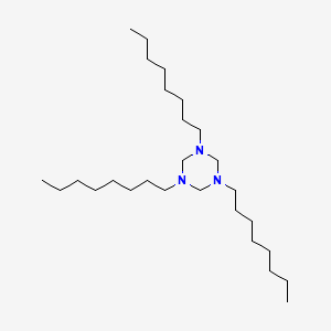 molecular formula C27H57N3 B13134143 Hexahydro-1,3,5-trioctyl-1,3,5-triazine CAS No. 94279-01-3