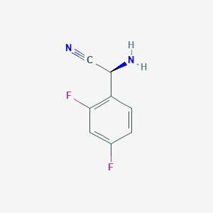 molecular formula C8H6F2N2 B13134147 (S)-2-Amino-2-(2,4-difluorophenyl)acetonitrile 