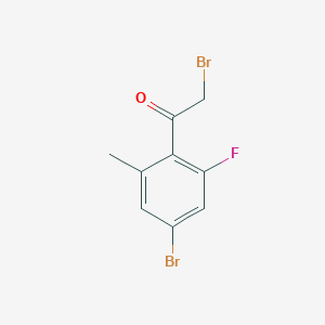 molecular formula C9H7Br2FO B13134157 2-Bromo-1-(4-bromo-2-fluoro-6-methylphenyl)ethanone 