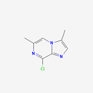 molecular formula C8H8ClN3 B13134180 8-Chloro-3,6-dimethylimidazo[1,2-a]pyrazine 