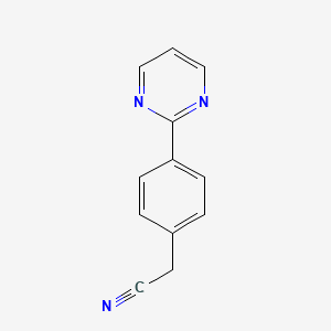 molecular formula C12H9N3 B13134205 2-(4-(Pyrimidin-2-yl)phenyl)acetonitrile 