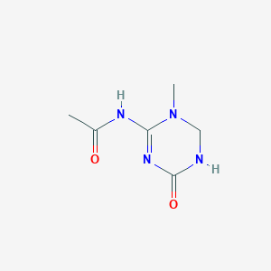 molecular formula C6H10N4O2 B13134221 N-(1-Methyl-4-oxo-1,4,5,6-tetrahydro-1,3,5-triazin-2-yl)acetamide CAS No. 78082-43-6