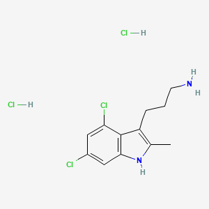 3-(4,6-dichloro-2-methyl-1H-indol-3-yl)propan-1-amine;dihydrochloride