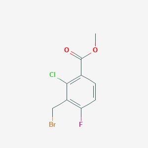 molecular formula C9H7BrClFO2 B13134245 Methyl 3-(bromomethyl)-2-chloro-4-fluorobenzoate 