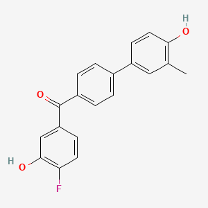 (4-Fluoro-3-hydroxyphenyl)-[4-(4-hydroxy-3-methylphenyl)phenyl]methanone