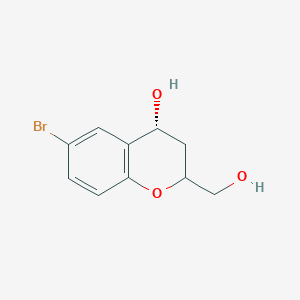 molecular formula C10H11BrO3 B13134351 (4R)-6-Bromo-2-(hydroxymethyl)chroman-4-ol 