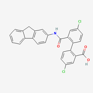 5-chloro-2-[4-chloro-2-(9H-fluoren-2-ylcarbamoyl)phenyl]benzoic acid