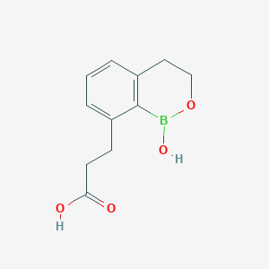 molecular formula C11H13BO4 B13134362 3-(1-Hydroxy-3,4-dihydro-2,1-benzoxaborinin-8-yl)propanoic acid 