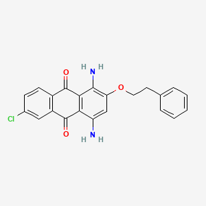 molecular formula C22H17ClN2O3 B13134379 1,4-Diamino-6-chloro-2-(2-phenylethoxy)anthracene-9,10-dione CAS No. 88605-40-7