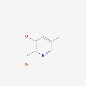 molecular formula C8H10BrNO B13134409 2-(Bromomethyl)-3-methoxy-5-methylpyridine 