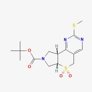 tert-butyl (2R,6S)-12-methylsulfanyl-7,7-dioxo-7lambda6-thia-4,11,13-triazatricyclo[7.4.0.02,6]trideca-1(13),9,11-triene-4-carboxylate