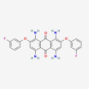 molecular formula C26H18F2N4O4 B13134416 1,4,5,8-Tetraamino-2,7-bis(3-fluorophenoxy)anthracene-9,10-dione CAS No. 88600-57-1