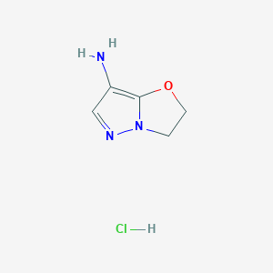 molecular formula C5H8ClN3O B13134419 2,3-Dihydropyrazolo[5,1-B]oxazol-7-amine hcl 