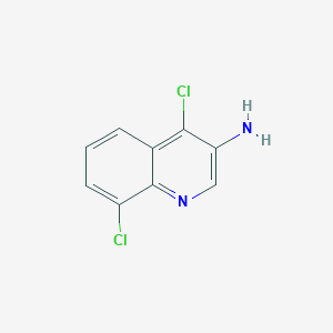 molecular formula C9H6Cl2N2 B13134436 4,8-Dichloroquinolin-3-amine 